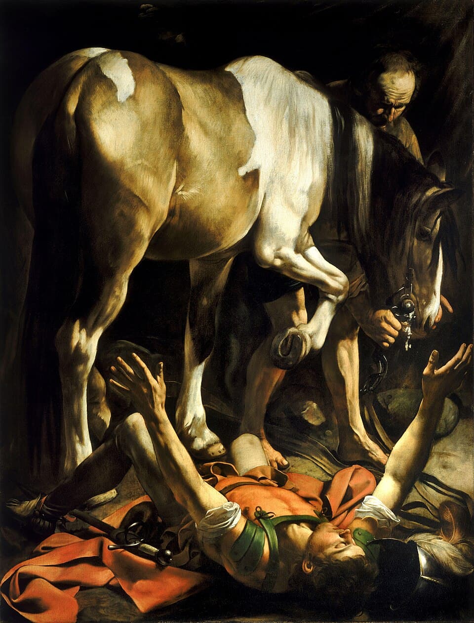 Die Bekehrung des heiligen Paulus auf dem Weg nach Damaskus, Gemälde von Caravaggio in Santa Maria del Popolo (Rom).