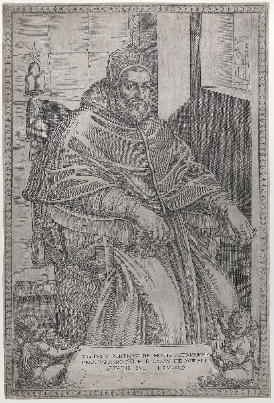 Porträt Sixtus’ V., des Gründers der Kongregation von 1588