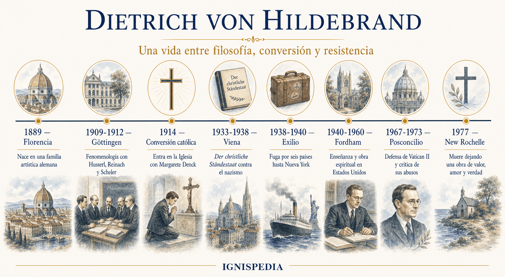 Friso cronológico de la vida de Dietrich von Hildebrand
