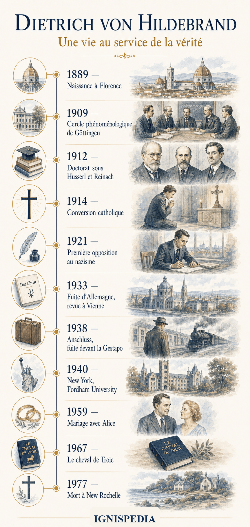 Frise chronologique de la vie de Dietrich von Hildebrand