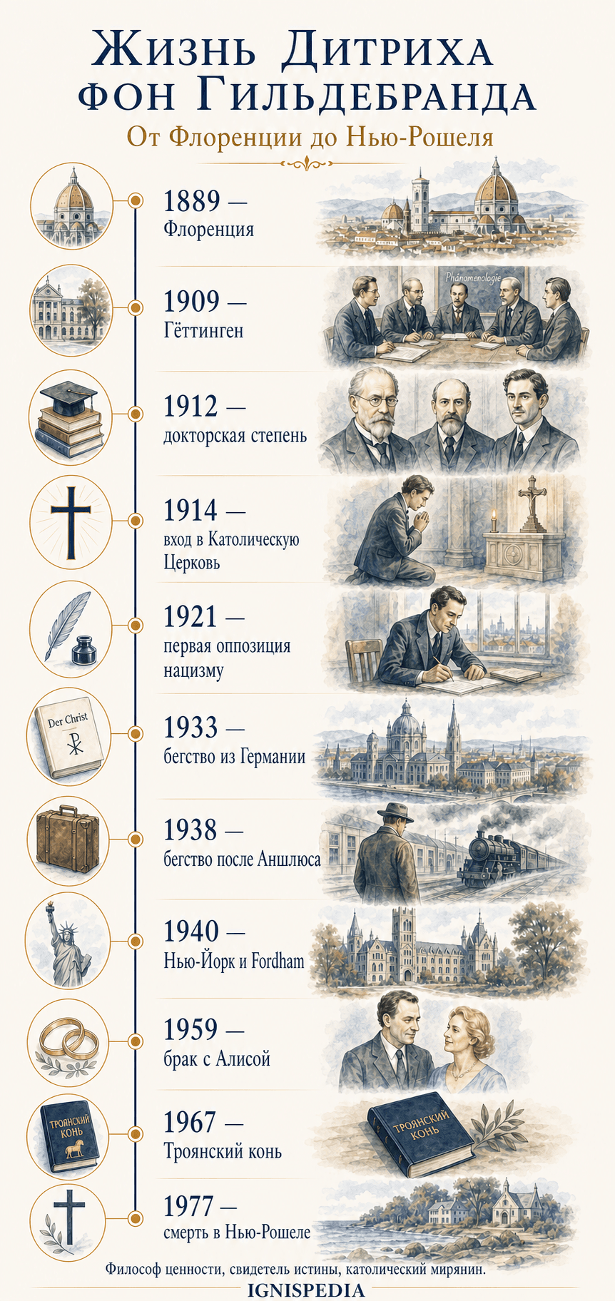 Хронология жизни Дитриха фон Гильдебранда