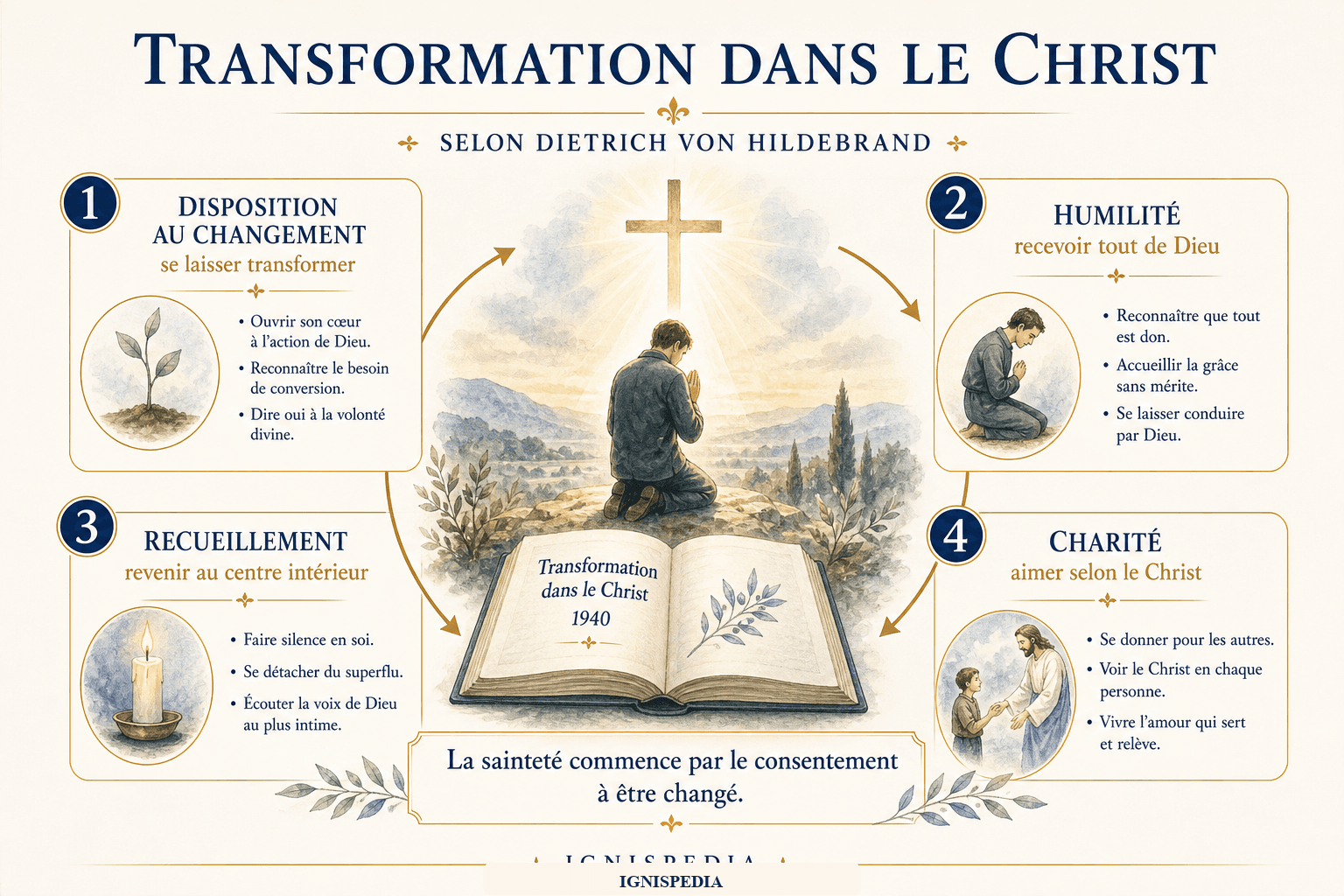 Infographie sur Transformation dans le Christ de Dietrich von Hildebrand