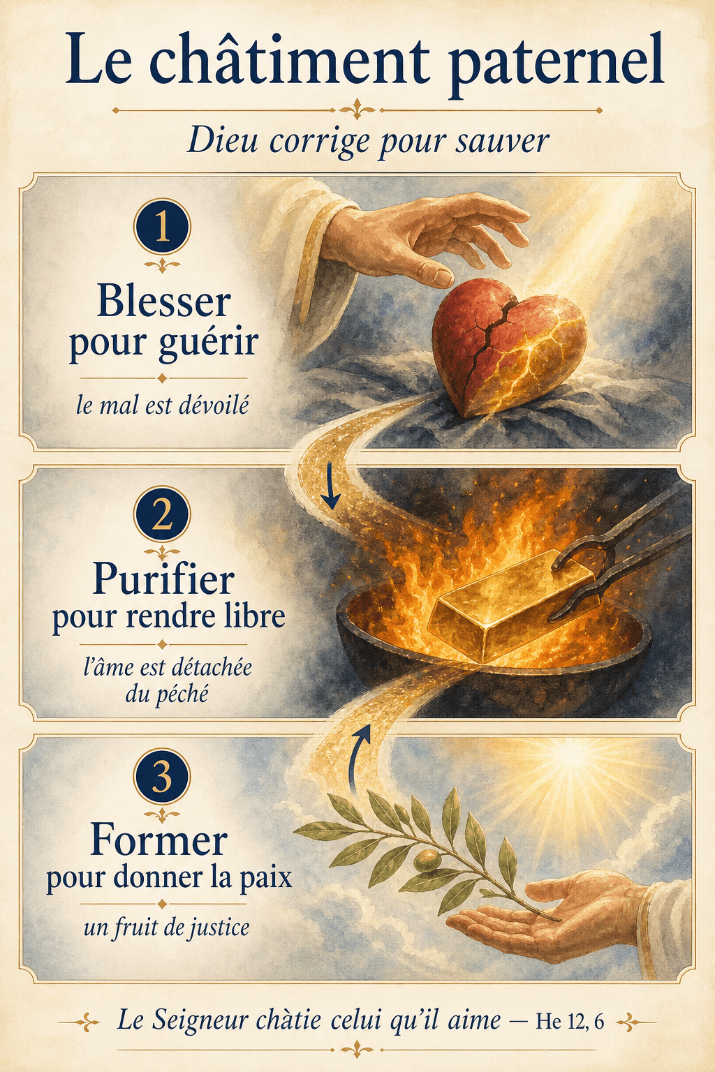 Infographie sur le châtiment paternel comme correction divine ordonnée au salut