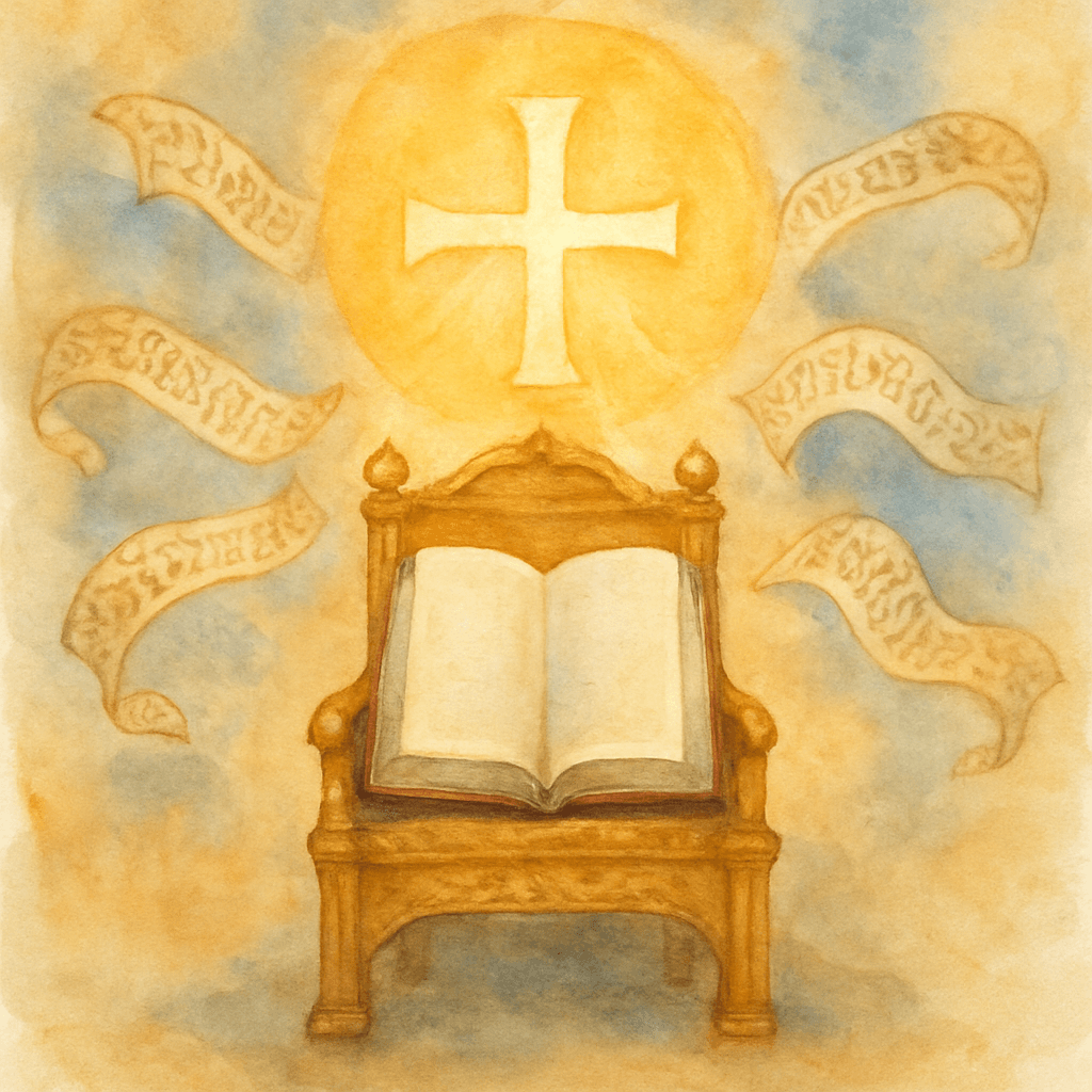 Cristo Pantocrátor — ilustración en acuarela de Ignispedia.