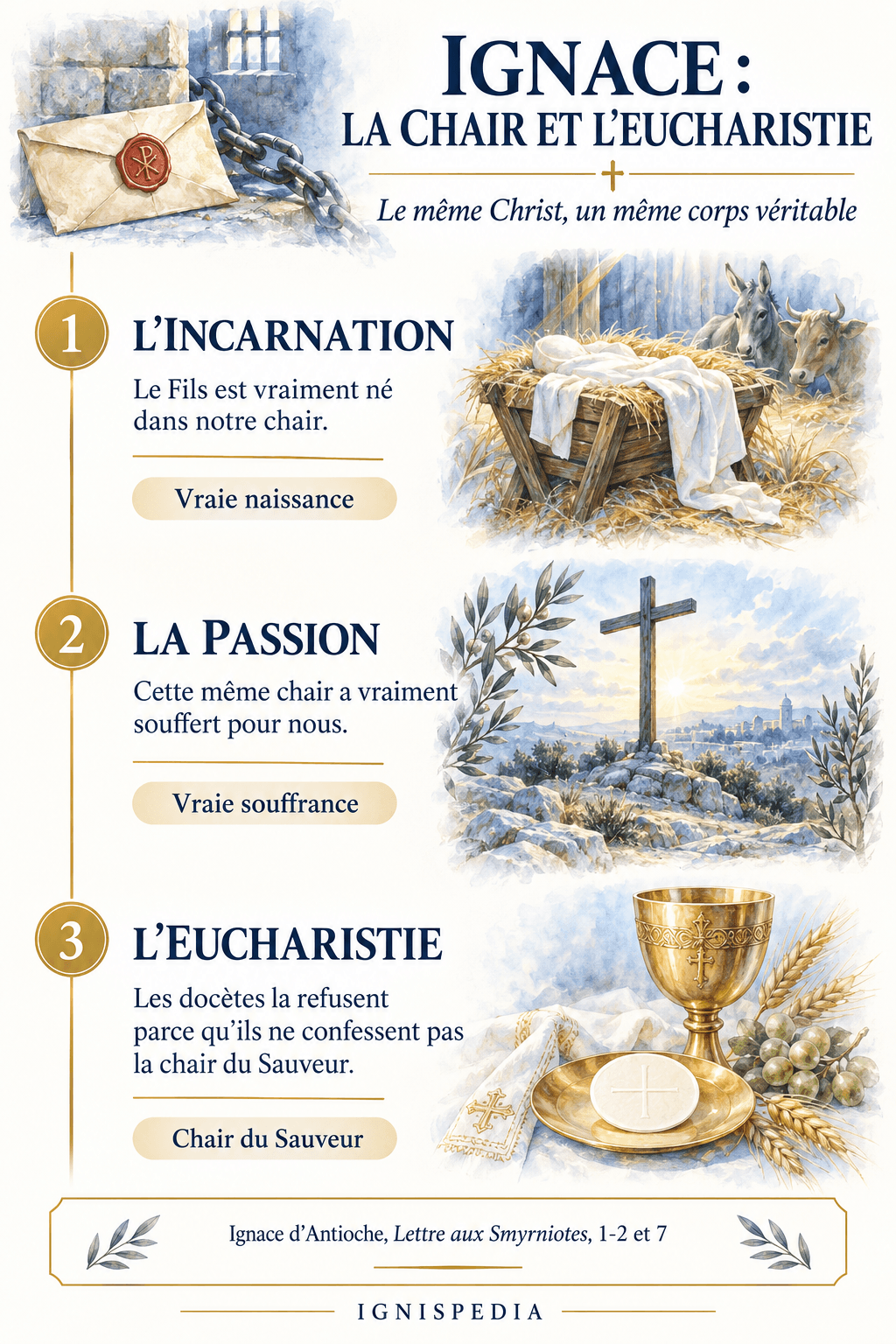 Ignace relie la vraie chair du Christ, sa Passion et l’Eucharistie