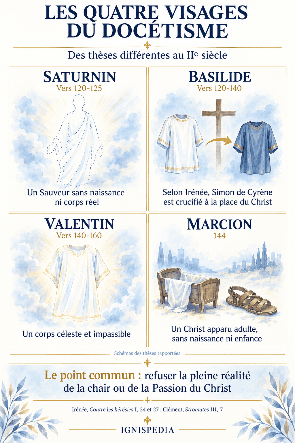 Les quatre visages du docétisme : Saturnin, Basilide, Valentin et Marcion