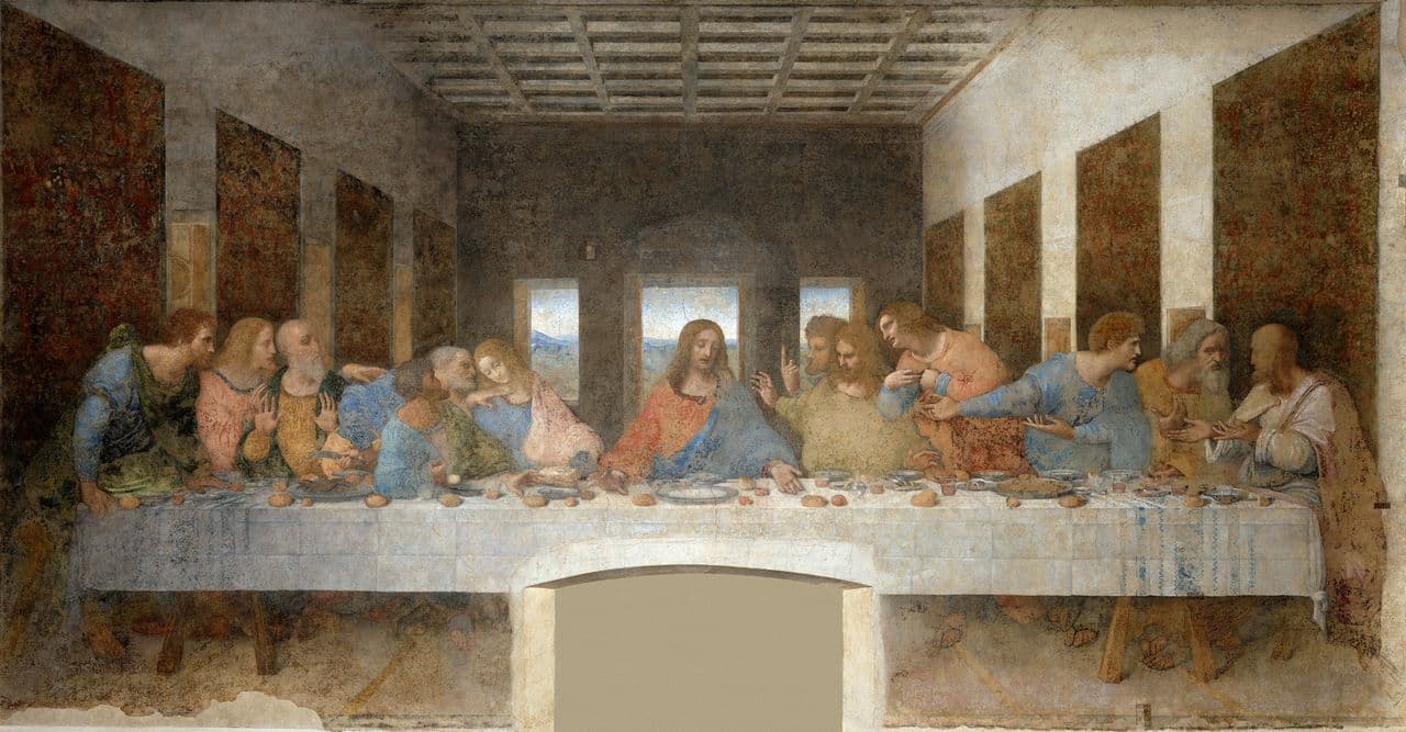 Leonardo da Vinci’nin Son Akşam Yemeği, elçilerle birlikte Mesih