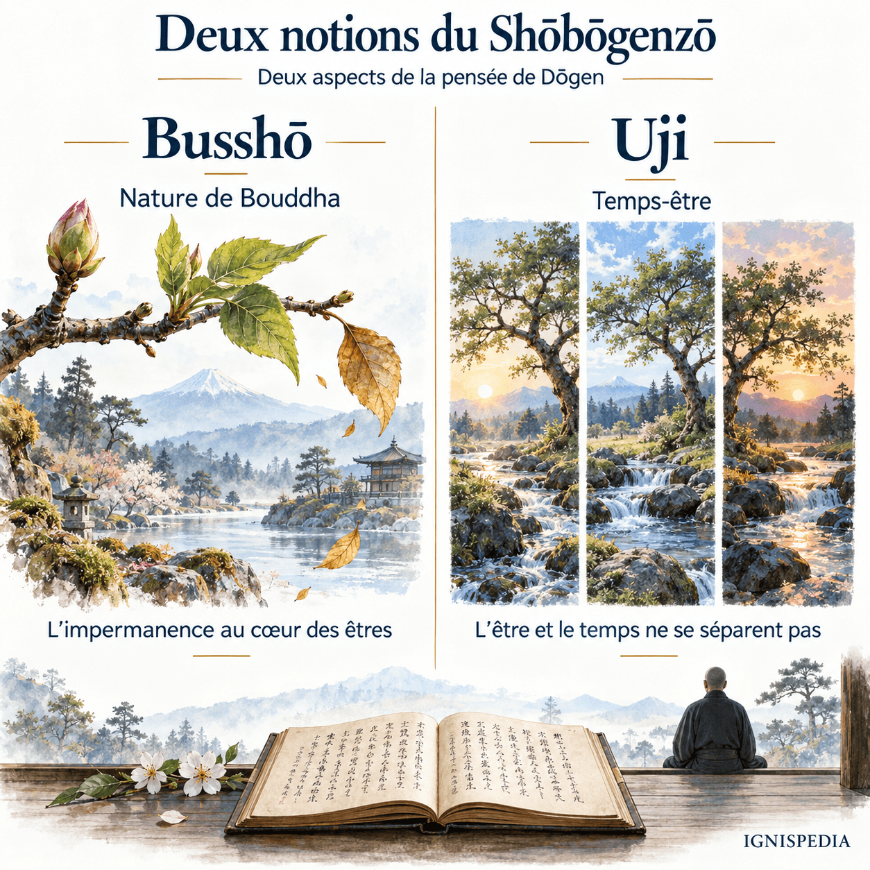 Busshō und Uji: Buddha-Natur und Zeit-Sein, zwei Begriffe des Shōbōgenzō.