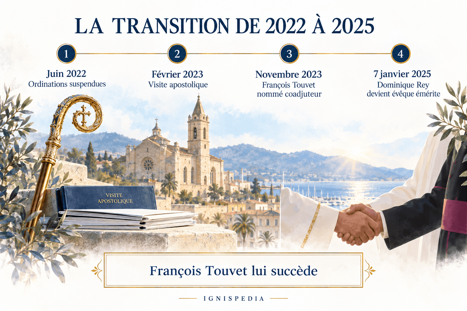 Quatre étapes de la transition du diocèse de Fréjus-Toulon entre 2022 et 2025