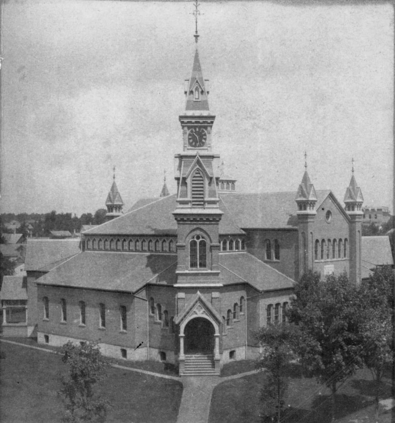 O Tabernáculo Dime de Battle Creek numa estereoscopia de época