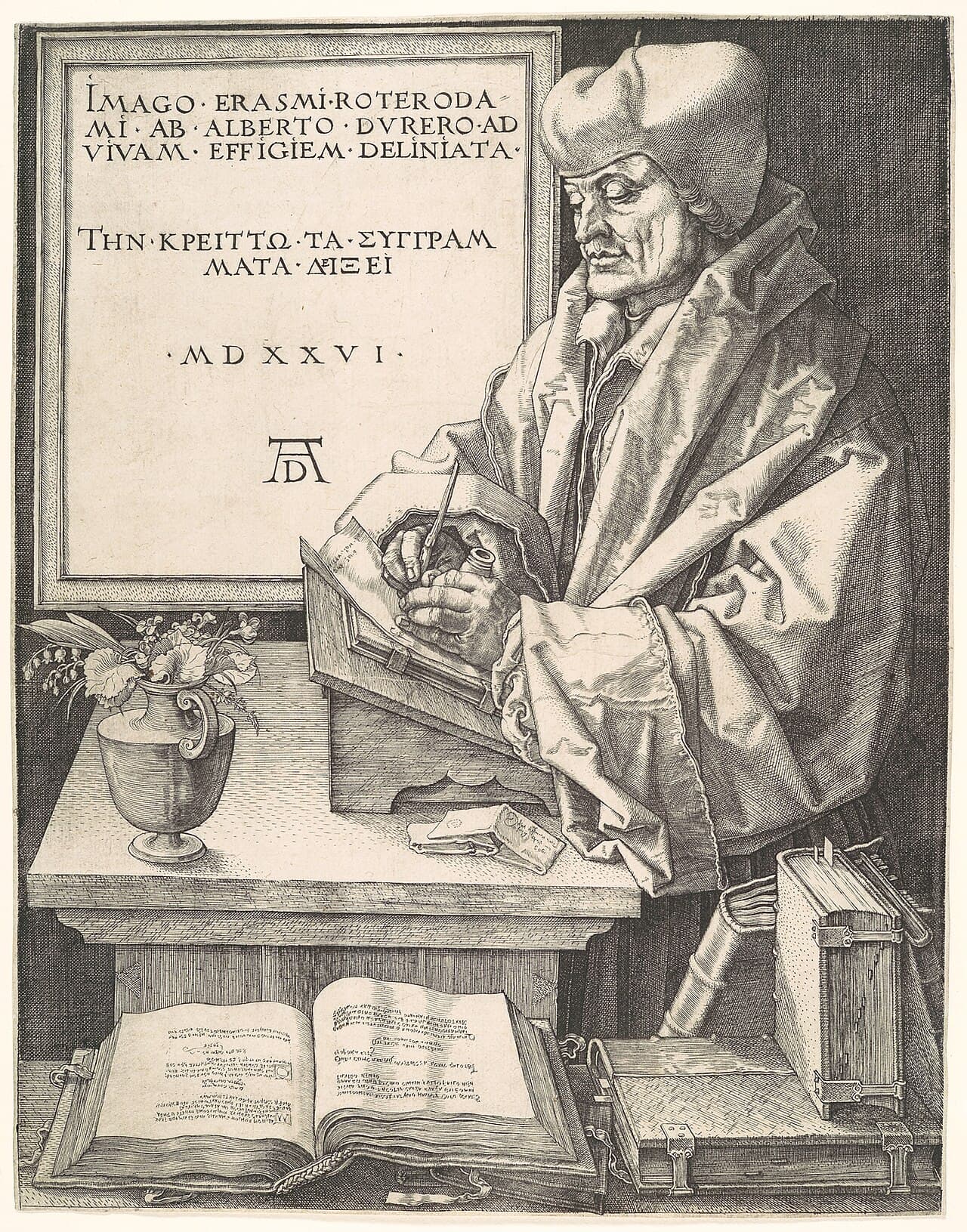Erasmus von Rotterdam, Kupferstich von Albrecht Dürer, 1526