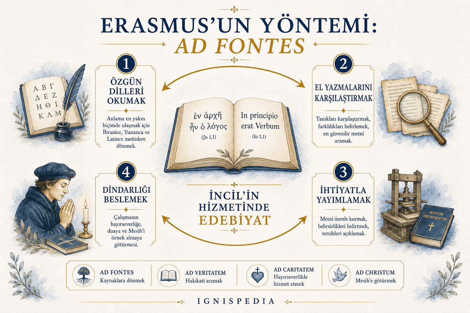 Erasmus'un ad fontes yöntemine dair infografik