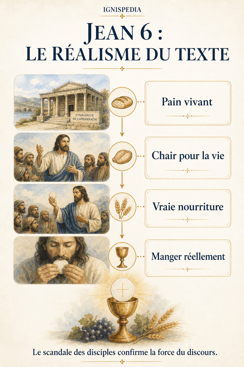 Infographie sur le réalisme eucharistique du discours de Jean 6