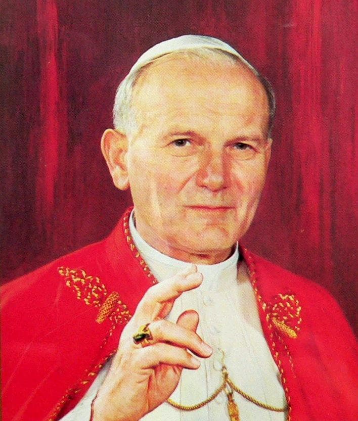 Saint Jean-Paul II (1920-2005), pape de 1978 à 2005, auteur des catéchèses sur l'angélologie et la démonologie de 1986