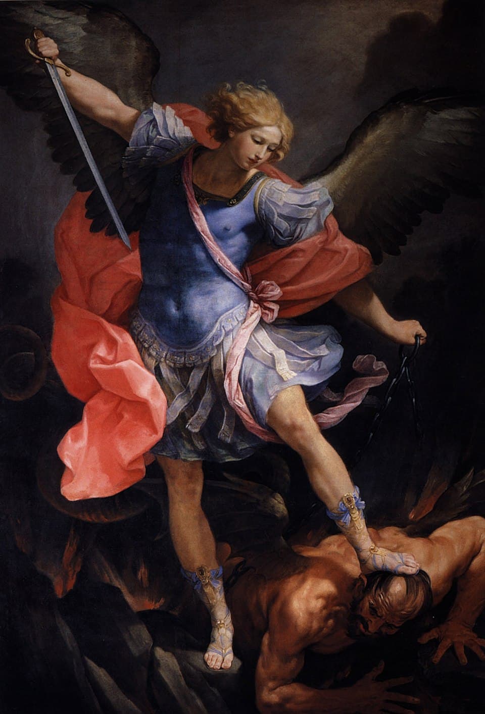 Saint Michel Archange terrassant Satan, Guido Reni (1635), Église des Capucins, Rome