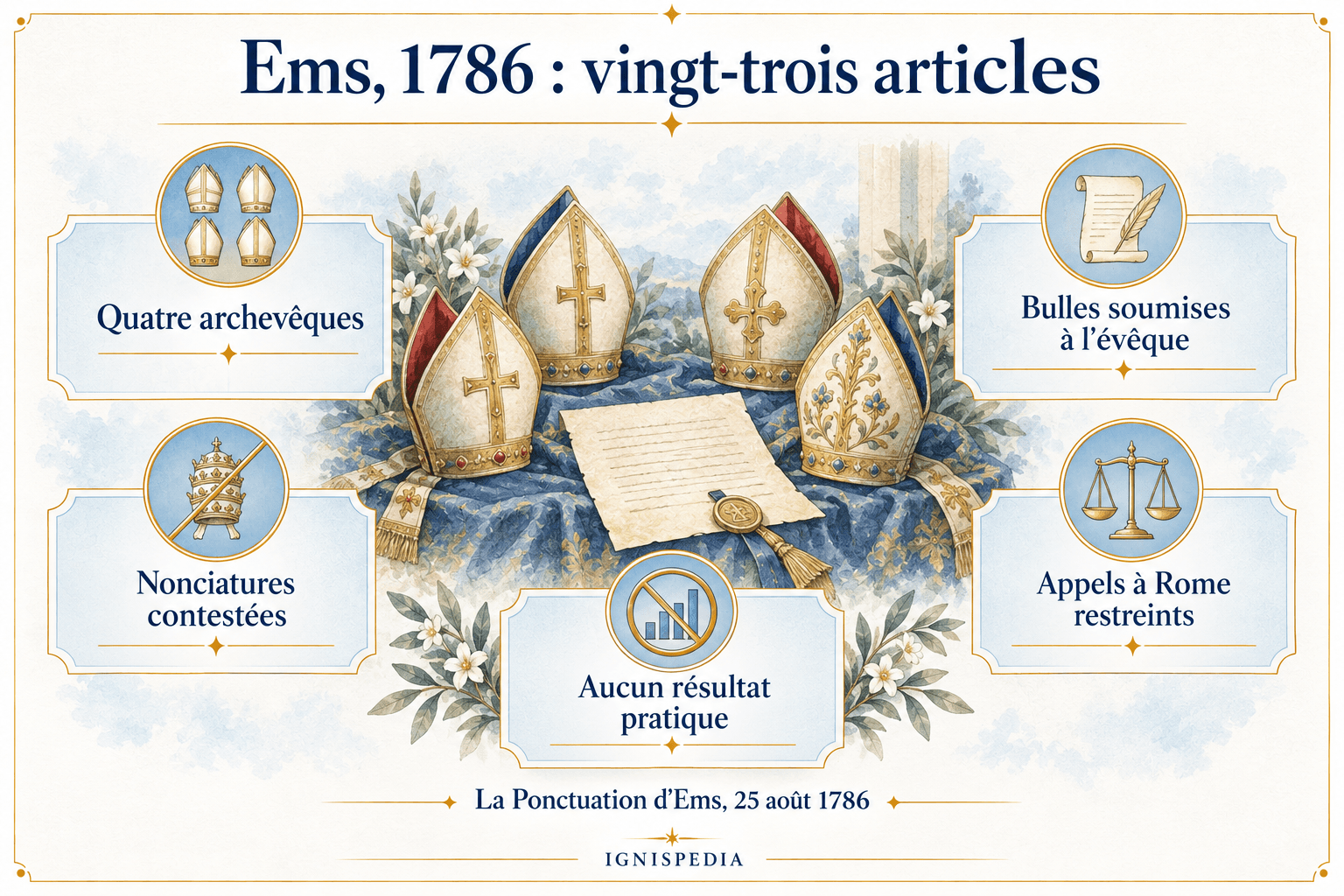 Principales revendications de la Ponctuation d'Ems du 25 août 1786