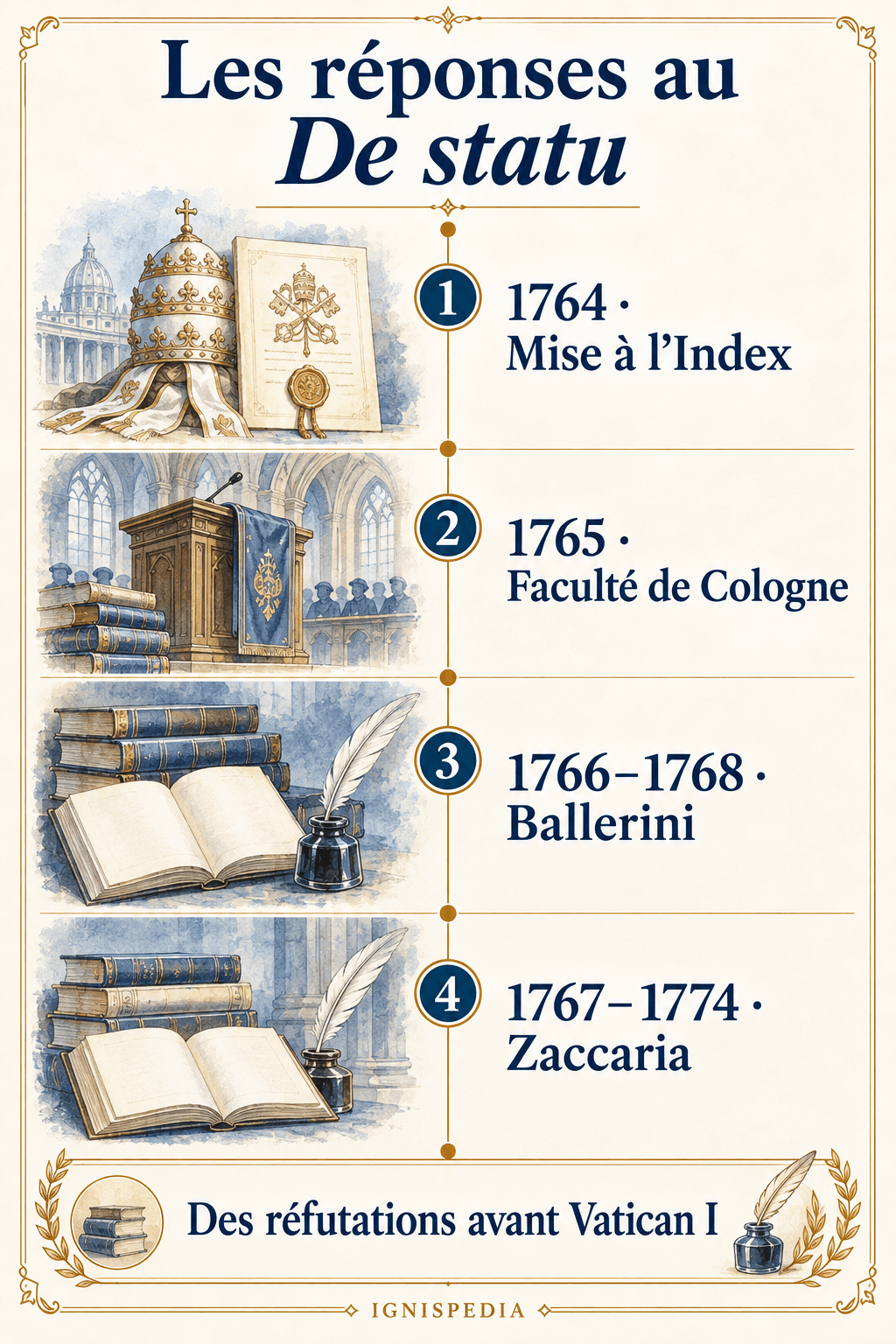 Quatre premières réponses catholiques au livre de Febronius entre 1764 et 1774