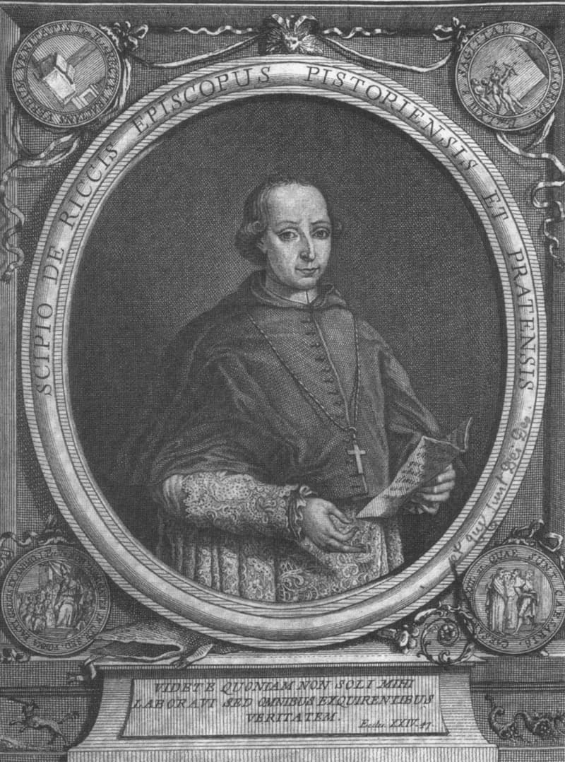Retrato de Scipione de Ricci, obispo de Pistoya, grabado por Carlo Lasinio en 1787
