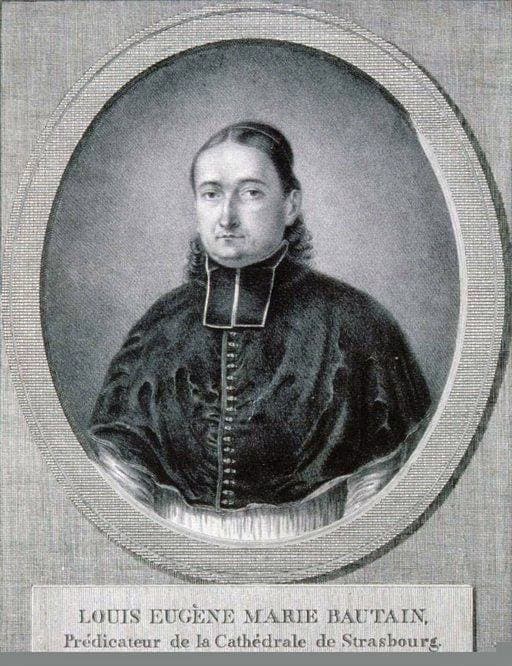Portrait lithographié de Louis-Eugène-Marie Bautain vers 1850