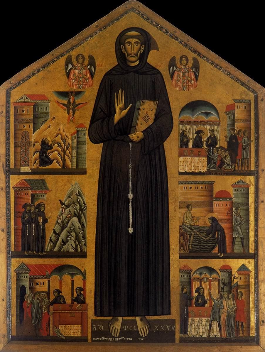 San Francisco de Asís, tabla de 1235 de Bonaventura Berlinghieri, Pescia