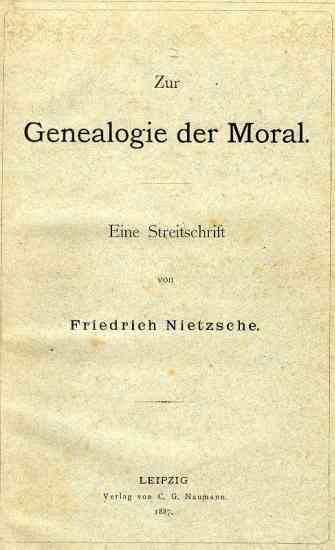 Title page of the 1887 first edition of On the Genealogy of Morality