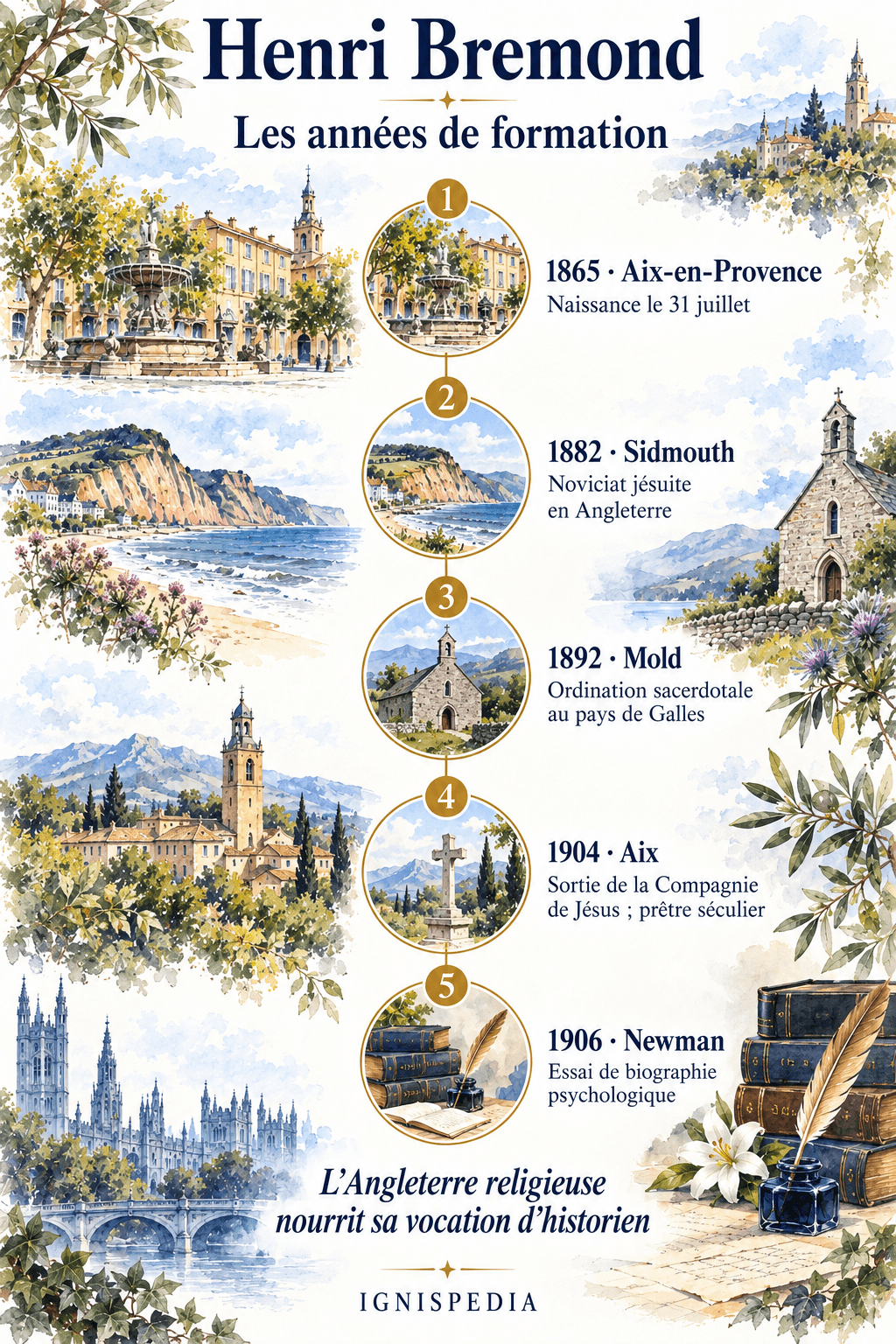Gli anni di formazione di Bremond, dalla nascita nel 1865 al libro su Newman nel 1906.