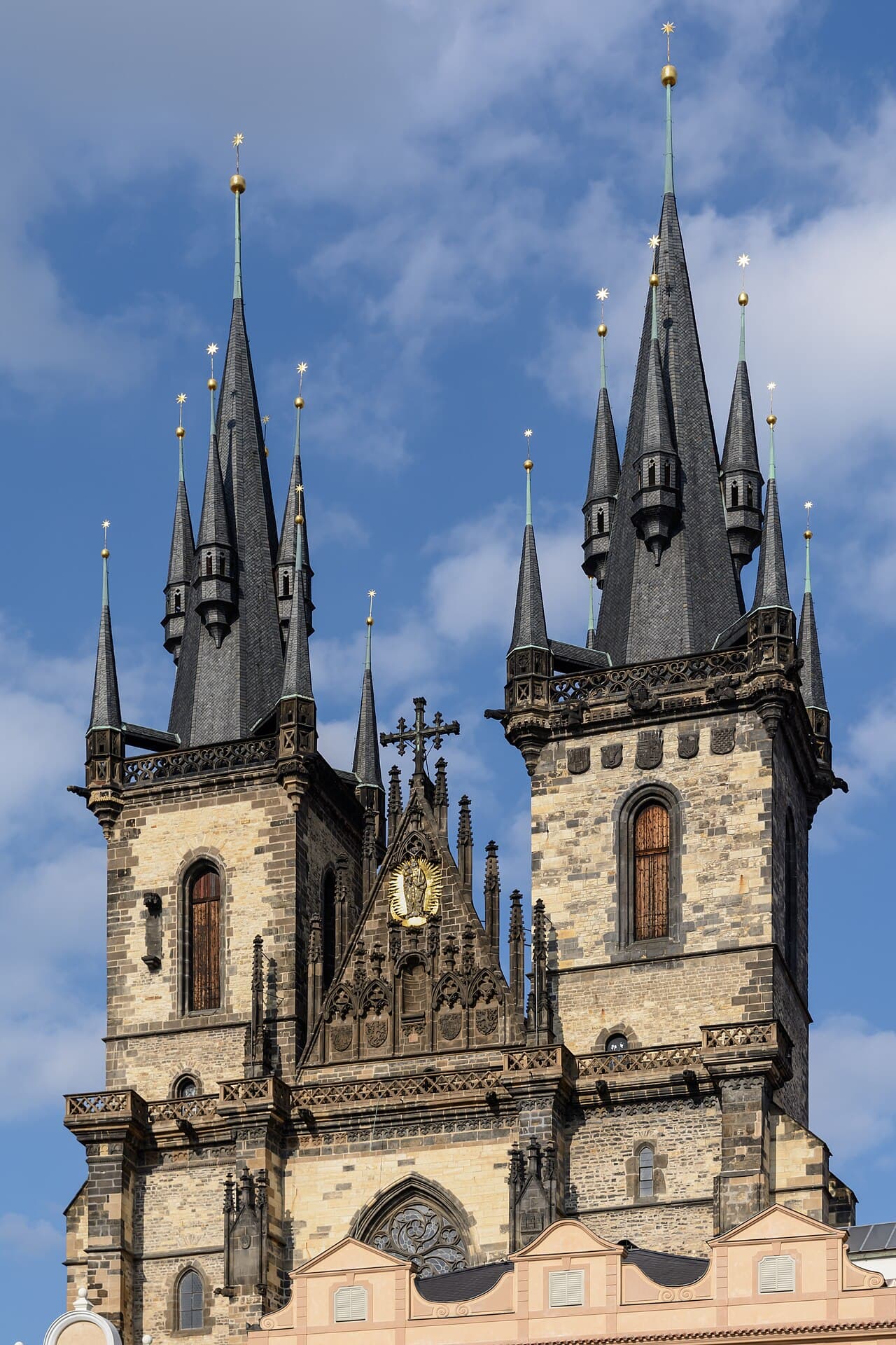 The twin towers of the Church of Our Lady before Tyn in Prague