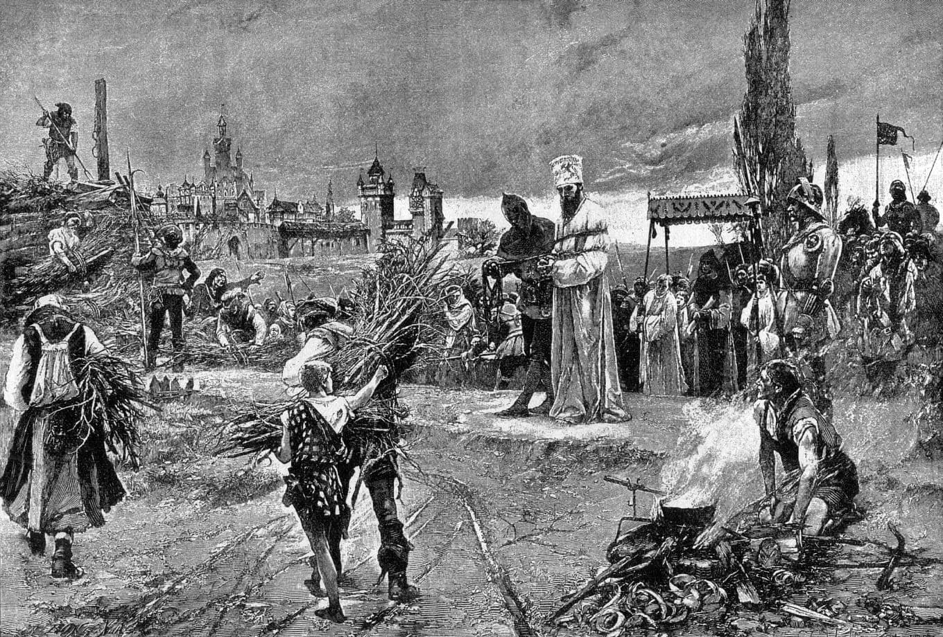Jan Hus bound to the stake at Constance on 6 July 1415