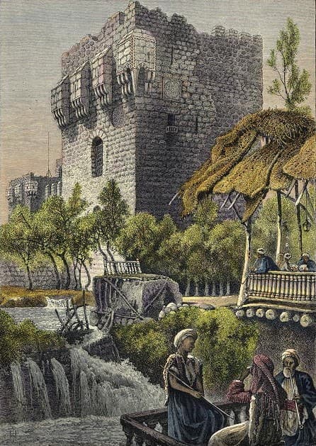 La ciudadela de Damasco en una representación de la década de 1880, donde Ibn Taymiyya murió prisionero en 1328