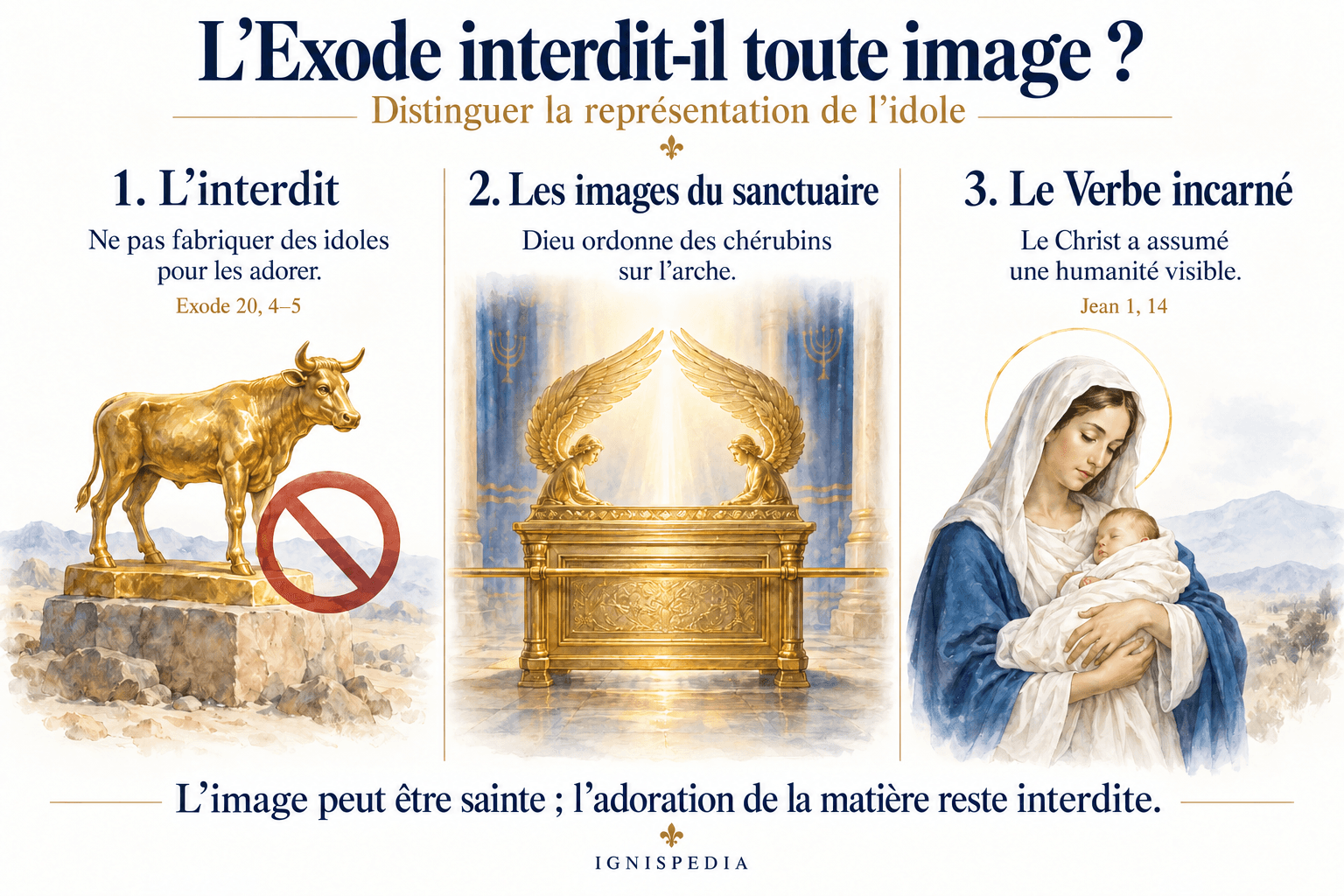 L’interdit des idoles, les chérubins de l’arche et l’humanité visible du Verbe incarné