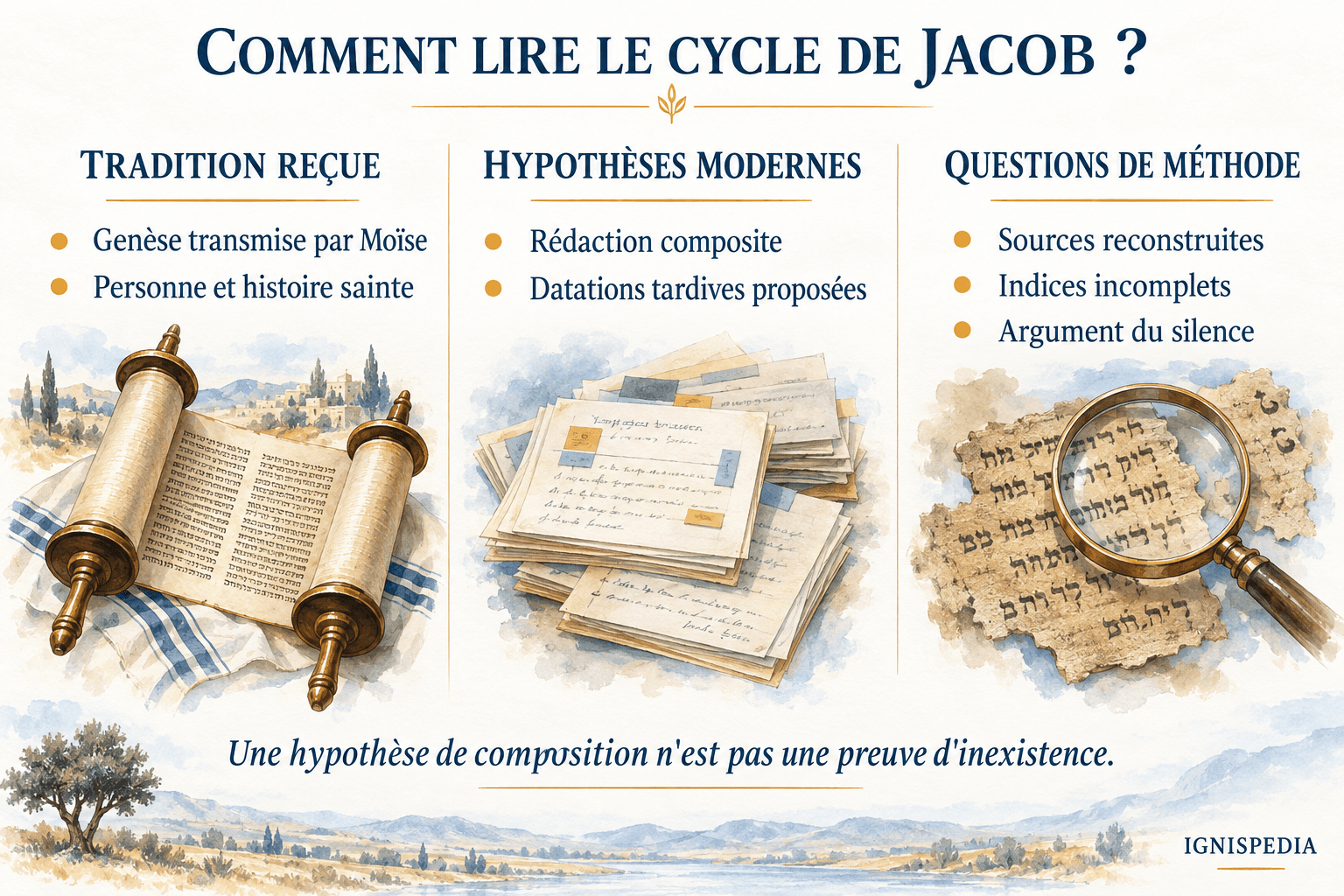 Tradition reçue, hypothèses modernes et questions de méthode dans la lecture du cycle de Jacob