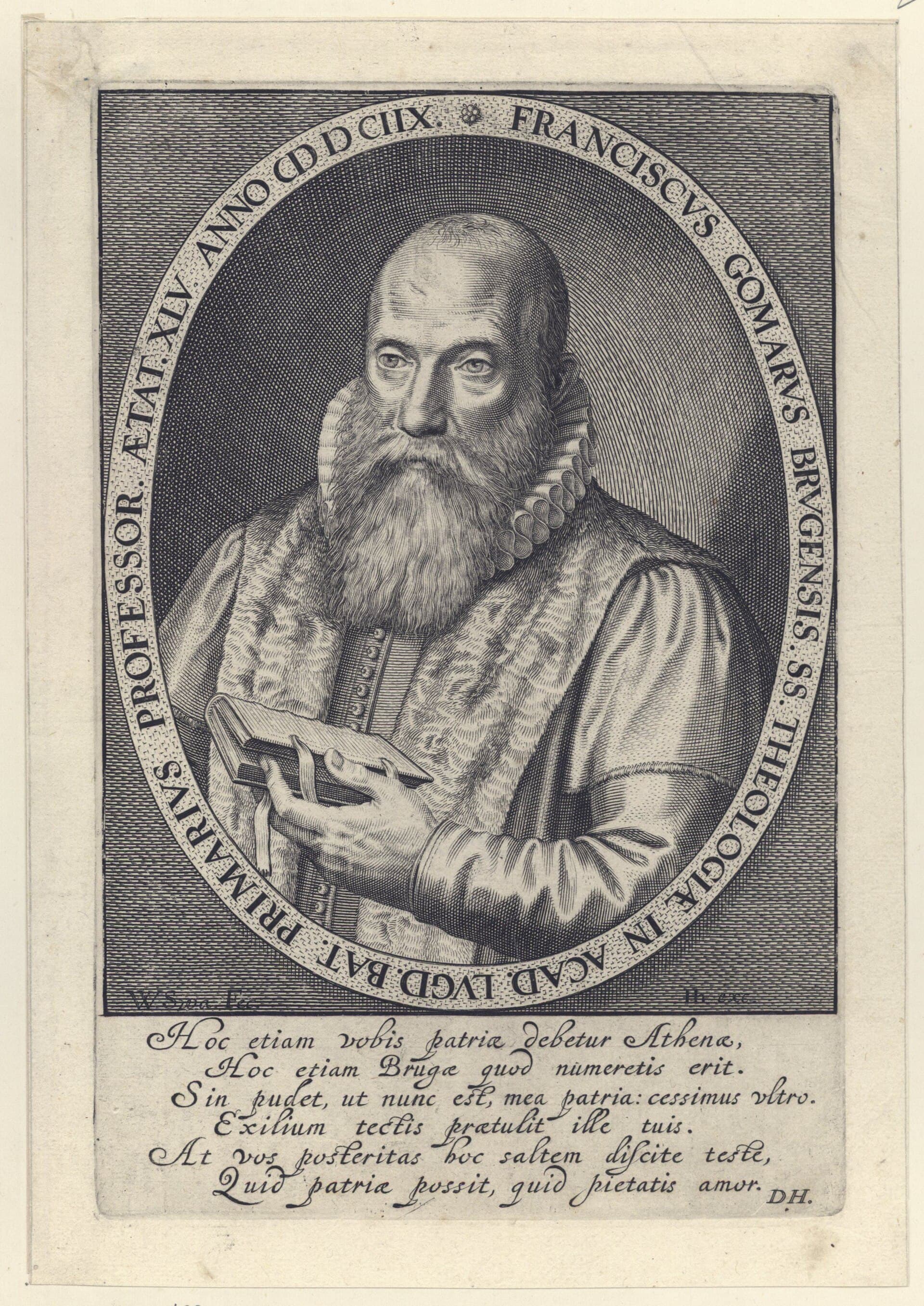 Engraved portrait of Franciscus Gomarus