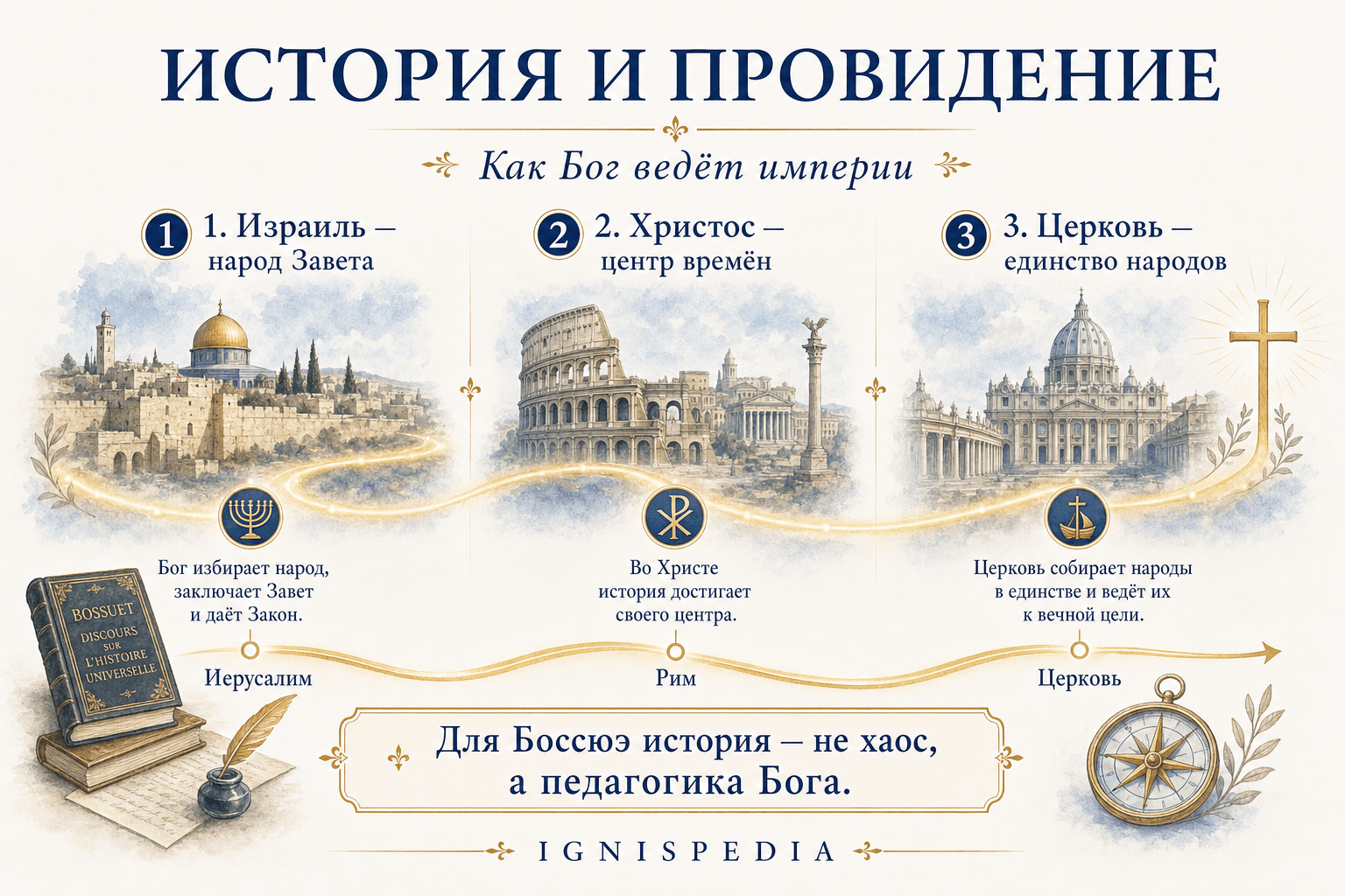 Инфографика Ignispedia, показывающая империи в «Рассуждениях Боссюэ о всеобщей истории»