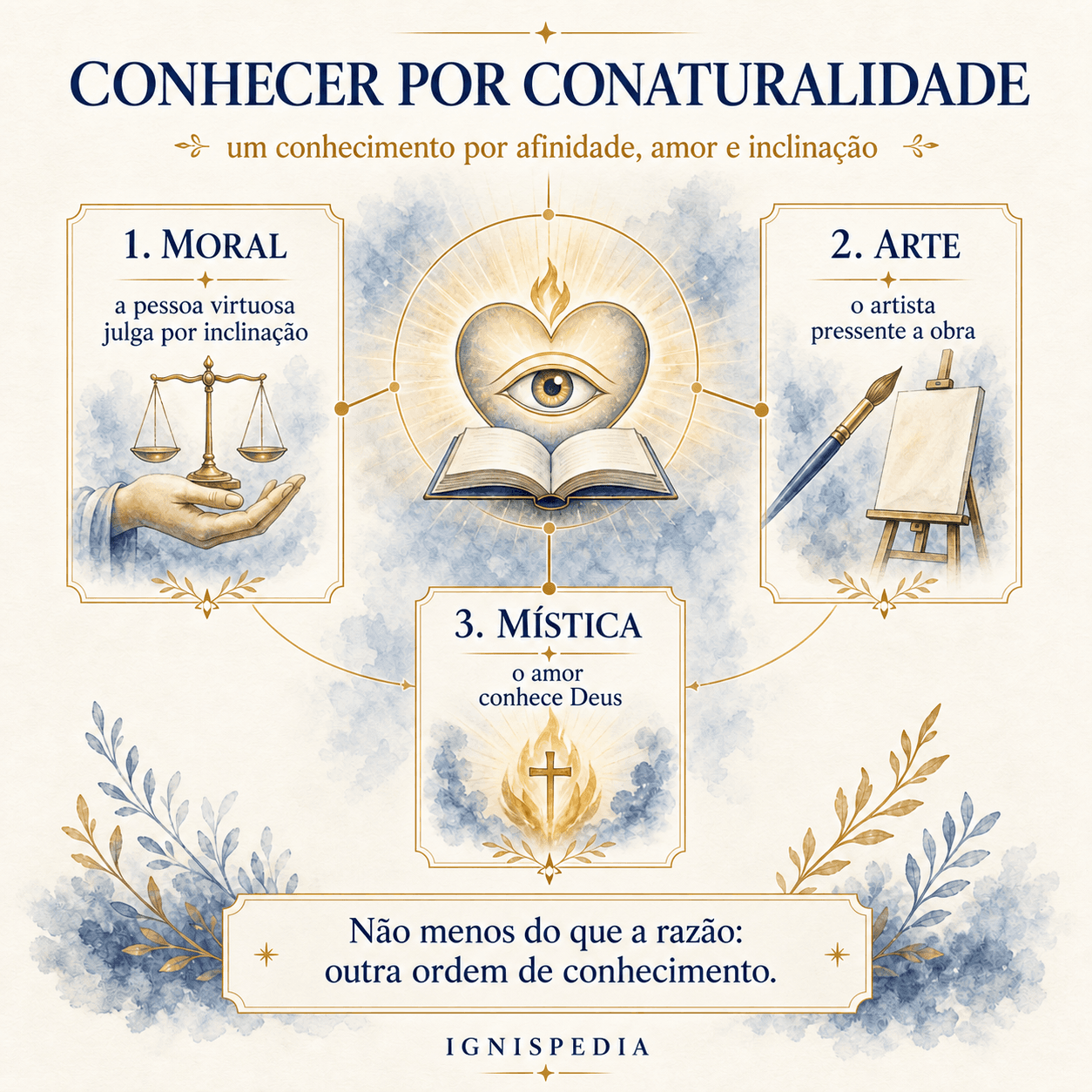 Infográfico sobre o conhecimento por conaturalidade em Jacques Maritain