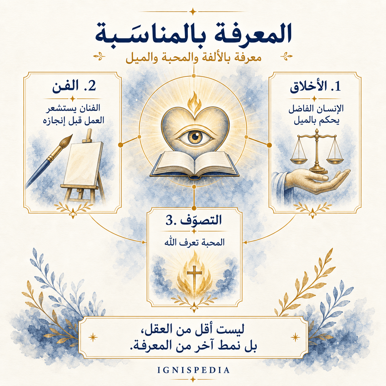 إنفوغرافيك عن المعرفة بالمناسَبة عند جاك ماريتان