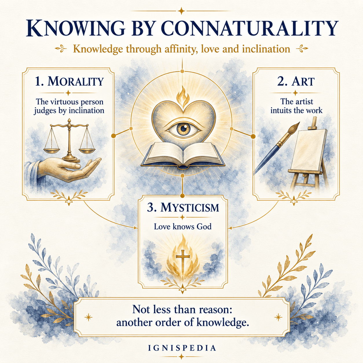 Infographic on knowledge through connaturality by Jacques Maritain