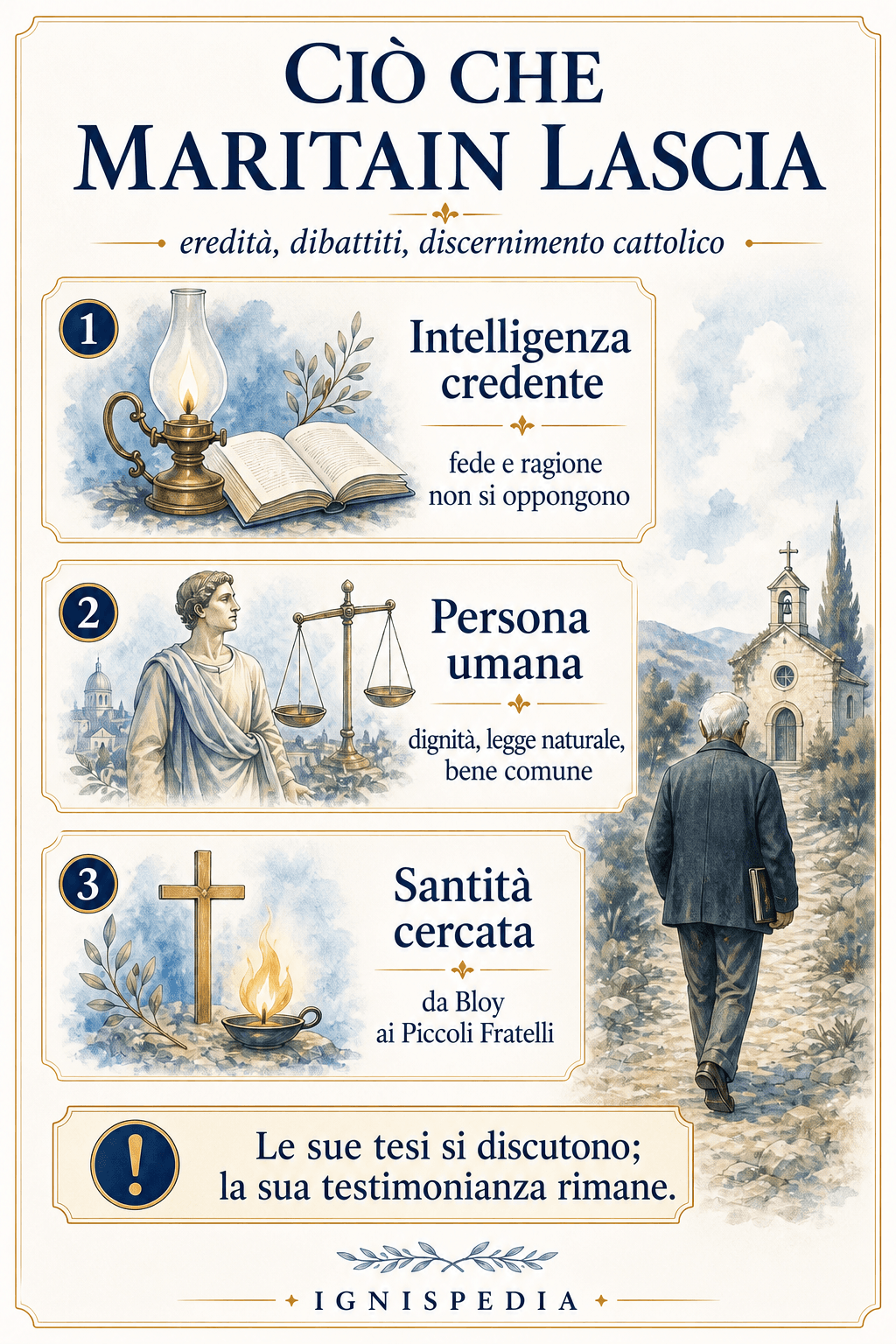 Infografica di sintesi sull’eredità di Jacques Maritain