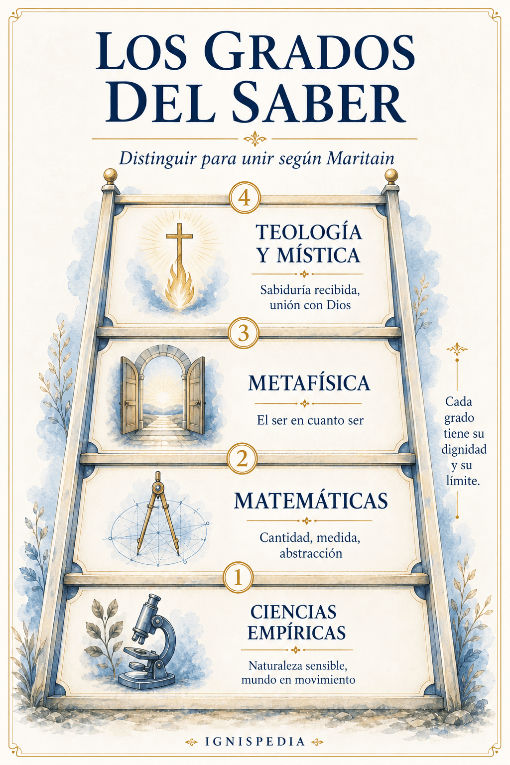 Infografía de los grados del saber según Jacques Maritain