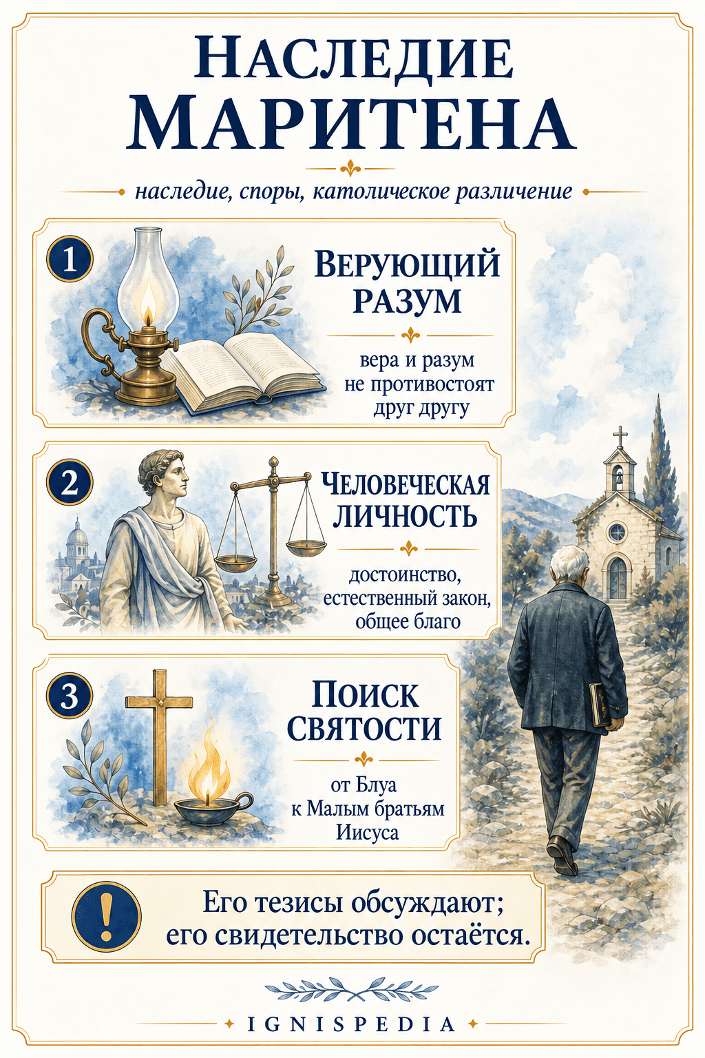 Сводная инфографика о наследии Жака Маритена