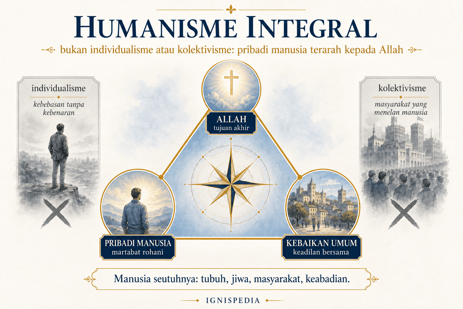 Infografik tentang humanisme integral Jacques Maritain