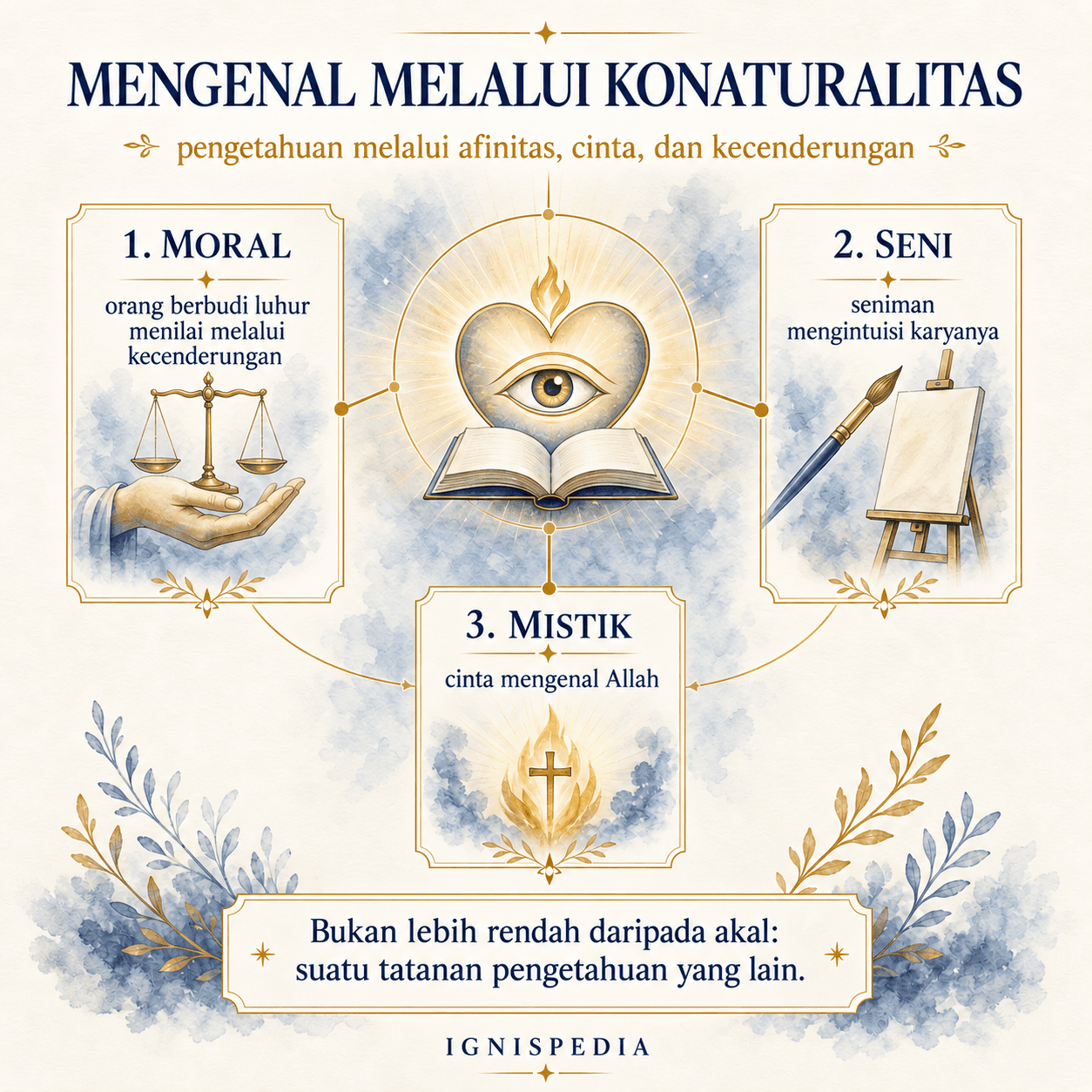 Infografik tentang pengetahuan melalui konaturalitas pada Jacques Maritain