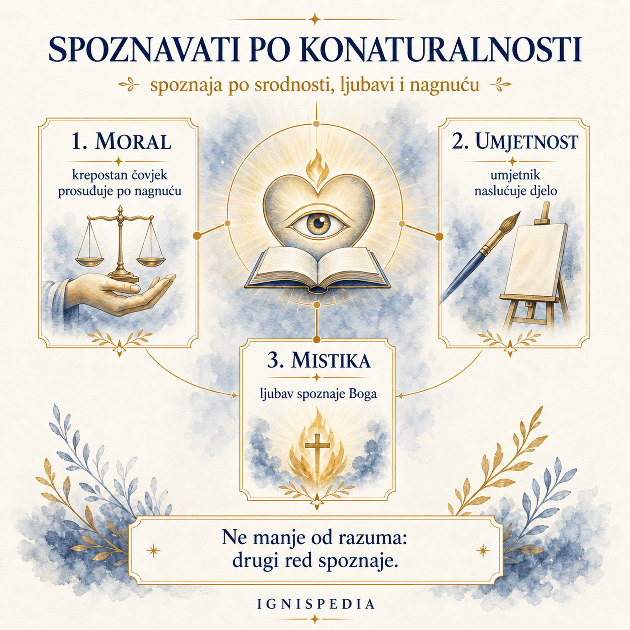 Infografika o spoznaji po konaturalnosti kod Jacquesa Maritaina