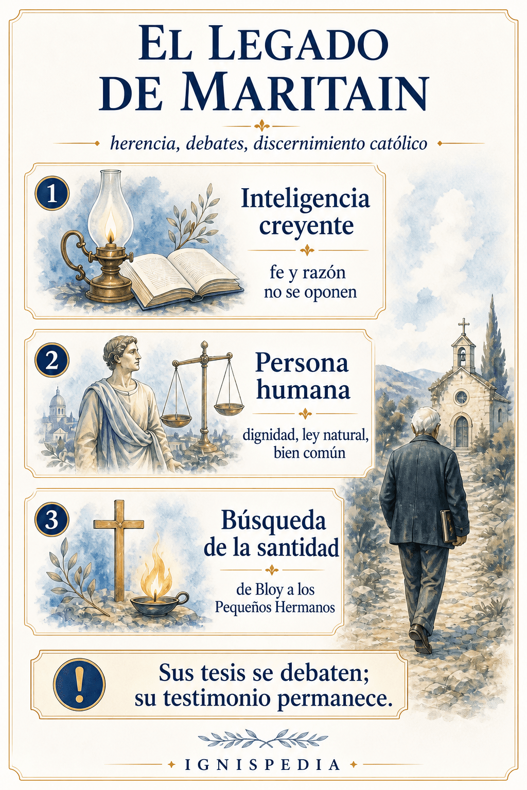 Infografía de síntesis sobre la herencia de Jacques Maritain