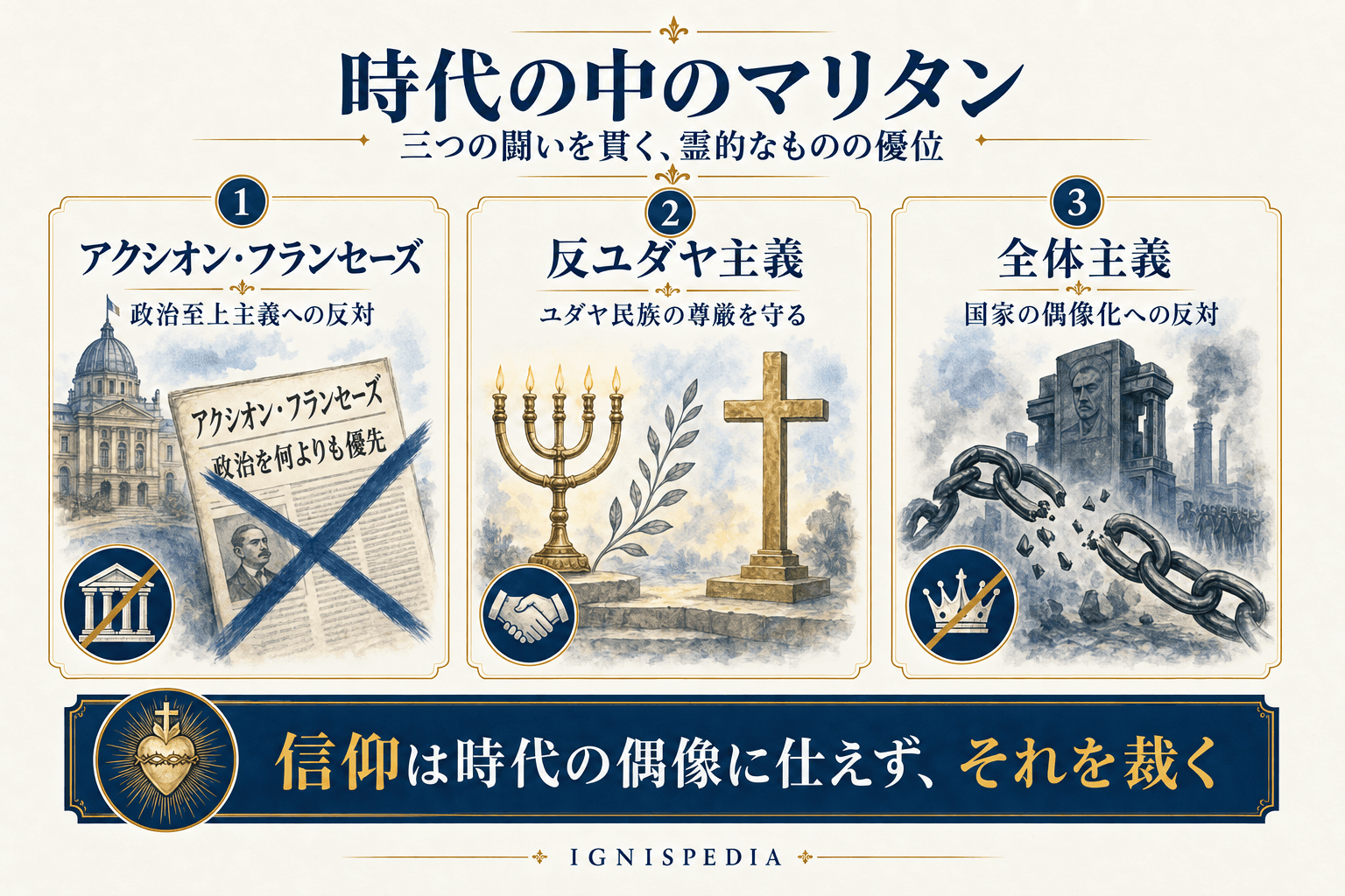 世紀におけるジャック・マリタンの闘いのインフォグラフィック