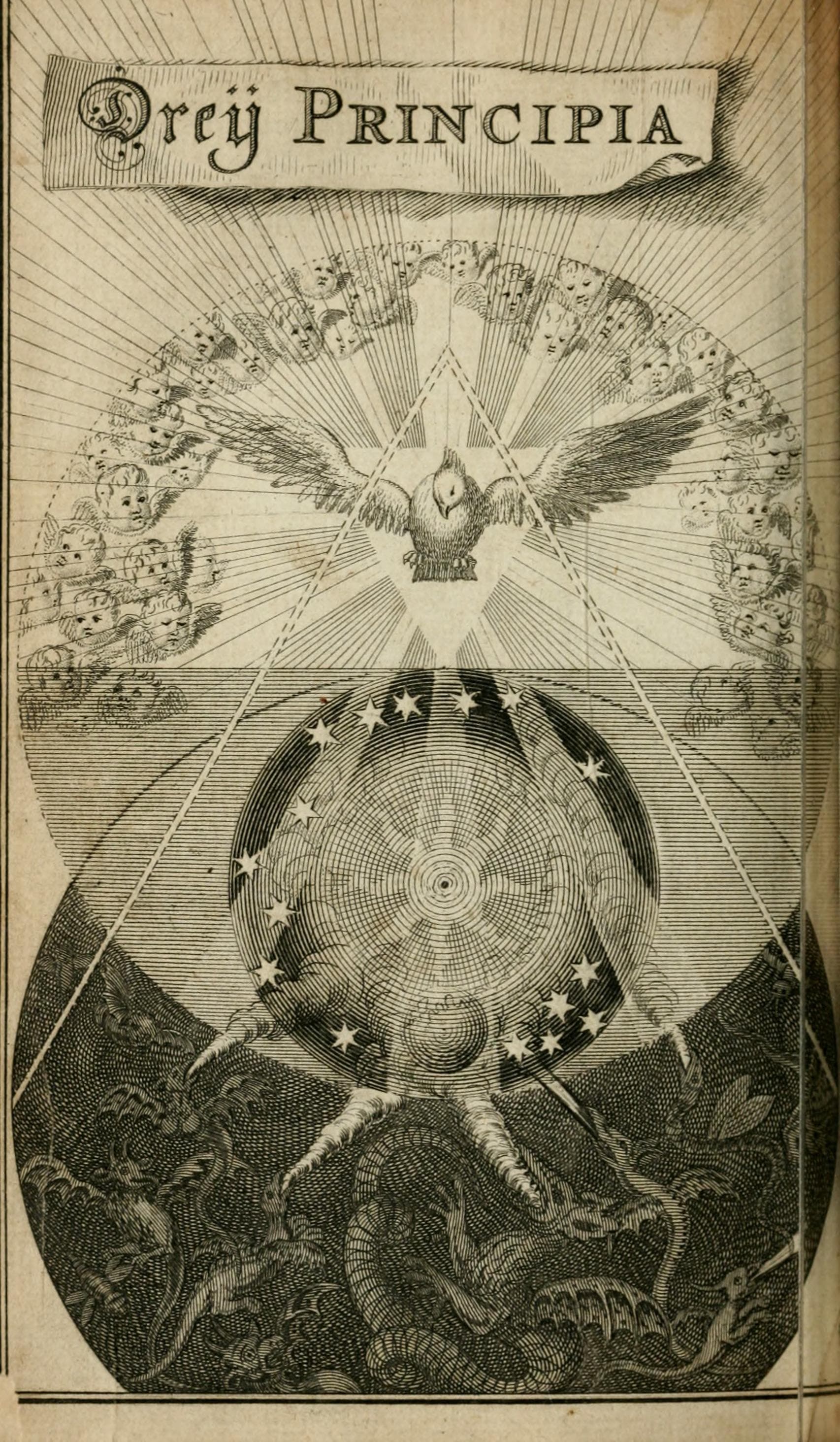 The three principles figured: the world of light above, the world of darkness below (1682)