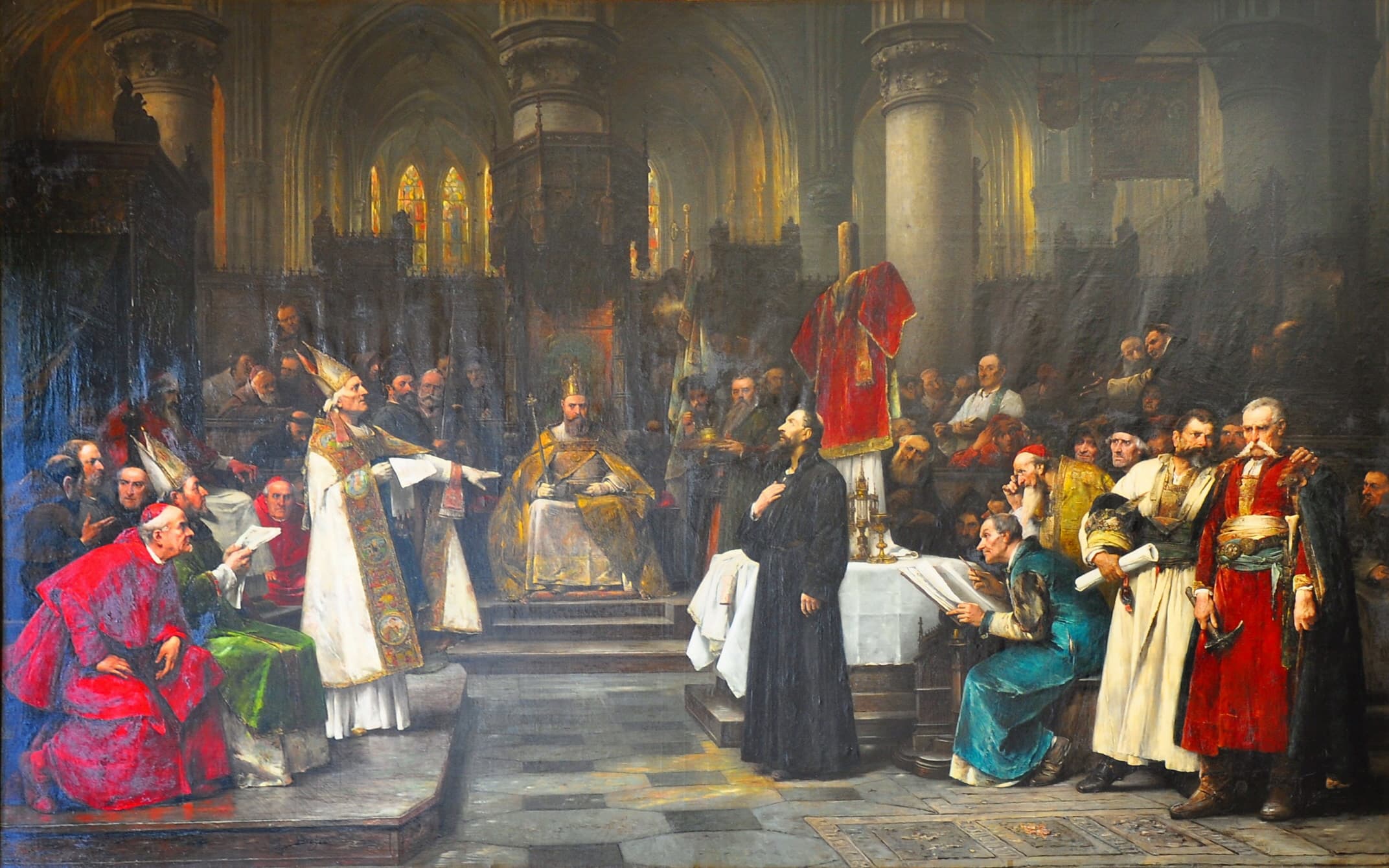 Jan Hus davanti al concilio di Costanza, quadro di Václav Brožík