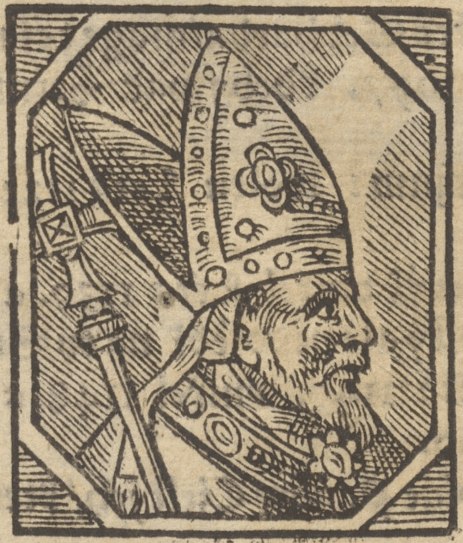 Ritratto inciso di profilo dell’arcivescovo Zbyněk Zajíc con mitra e pastorale