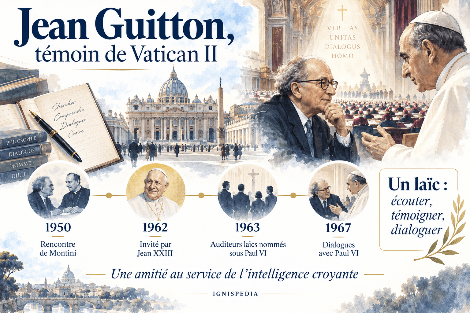 Guitton und das Vaticanum II: Begegnung mit Montini, Einladung Johannes' XXIII. und Laienauditoren
