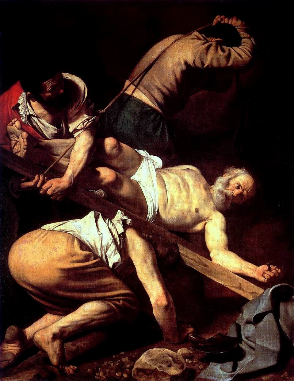 La Crucifixion de saint Pierre par le Caravage, 1601, Santa Maria del Popolo, Rome