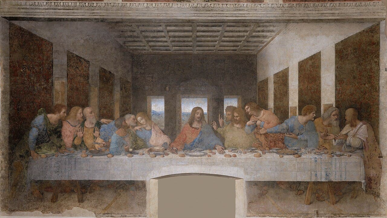 La Cène de Léonard de Vinci, représentant Jésus et les Apôtres au dernier repas